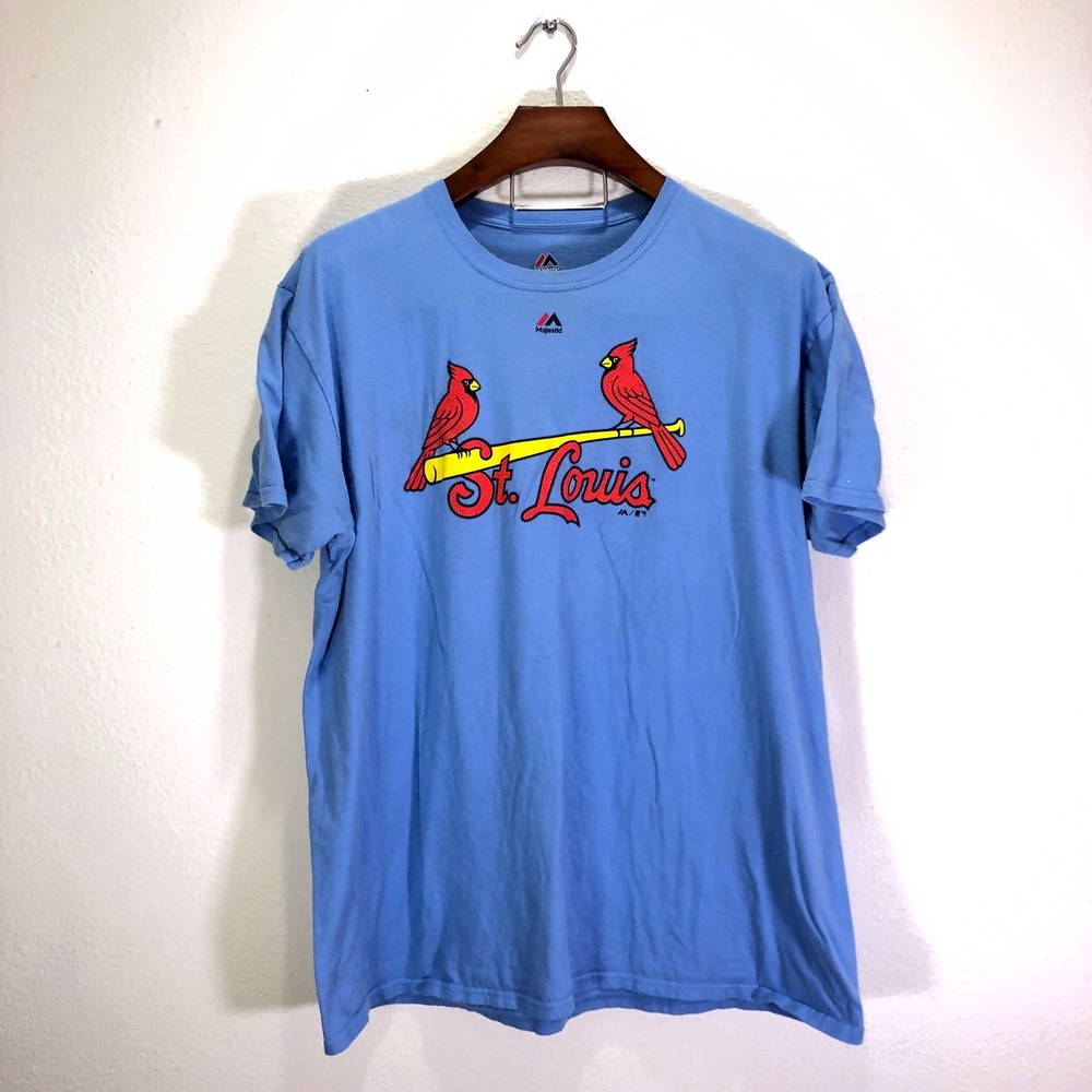 Majestic Mens St Louis Cardinals Paul Goldschmidt 46 T-Shirt Blue 2XL MLB Tee